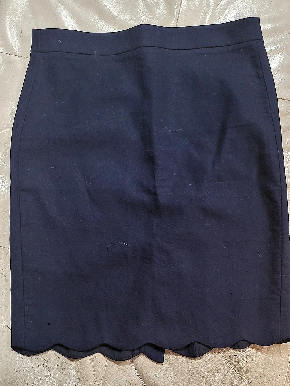 J.Crew Cotton Scalloped Mini Skirt in Blue Size 2